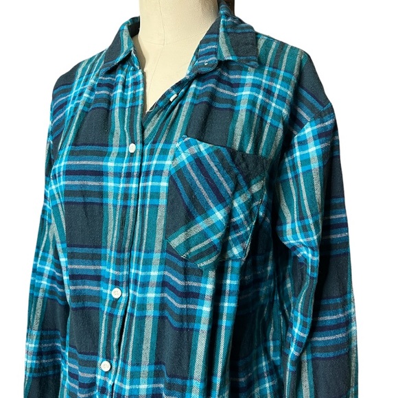 A New Day Teal Plaid Flannel size L - Picture 6 of 14